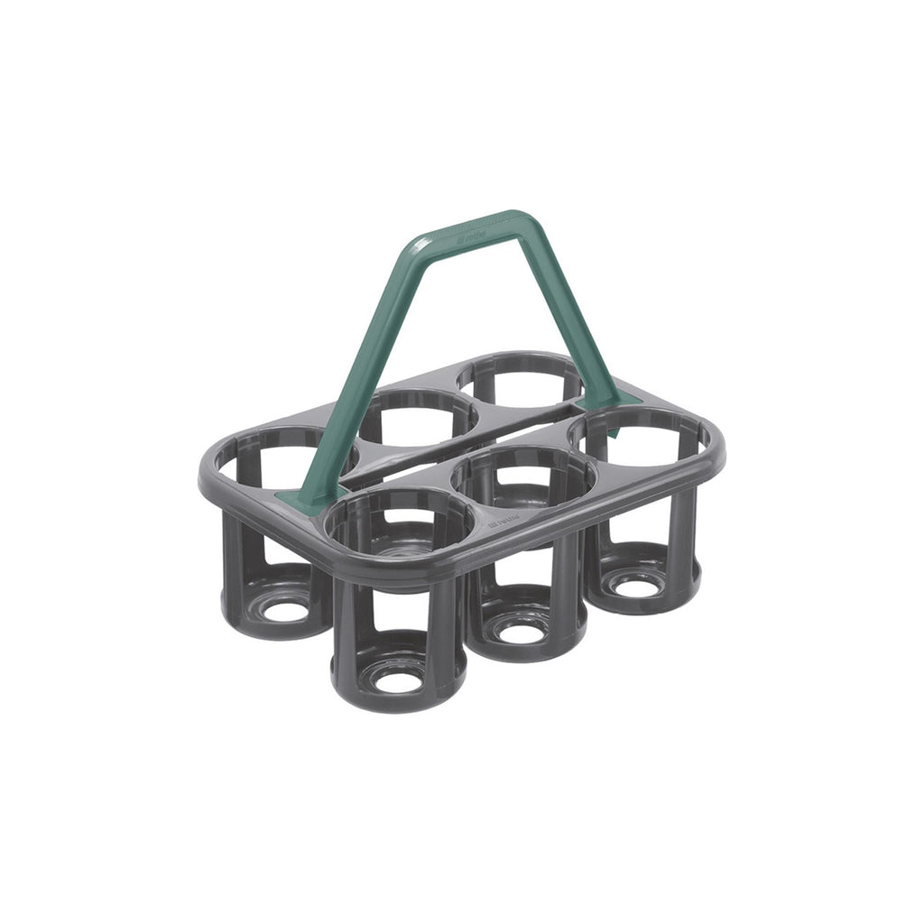 Rotho - Rotho flessenhouder basic grijs met groen hengsel