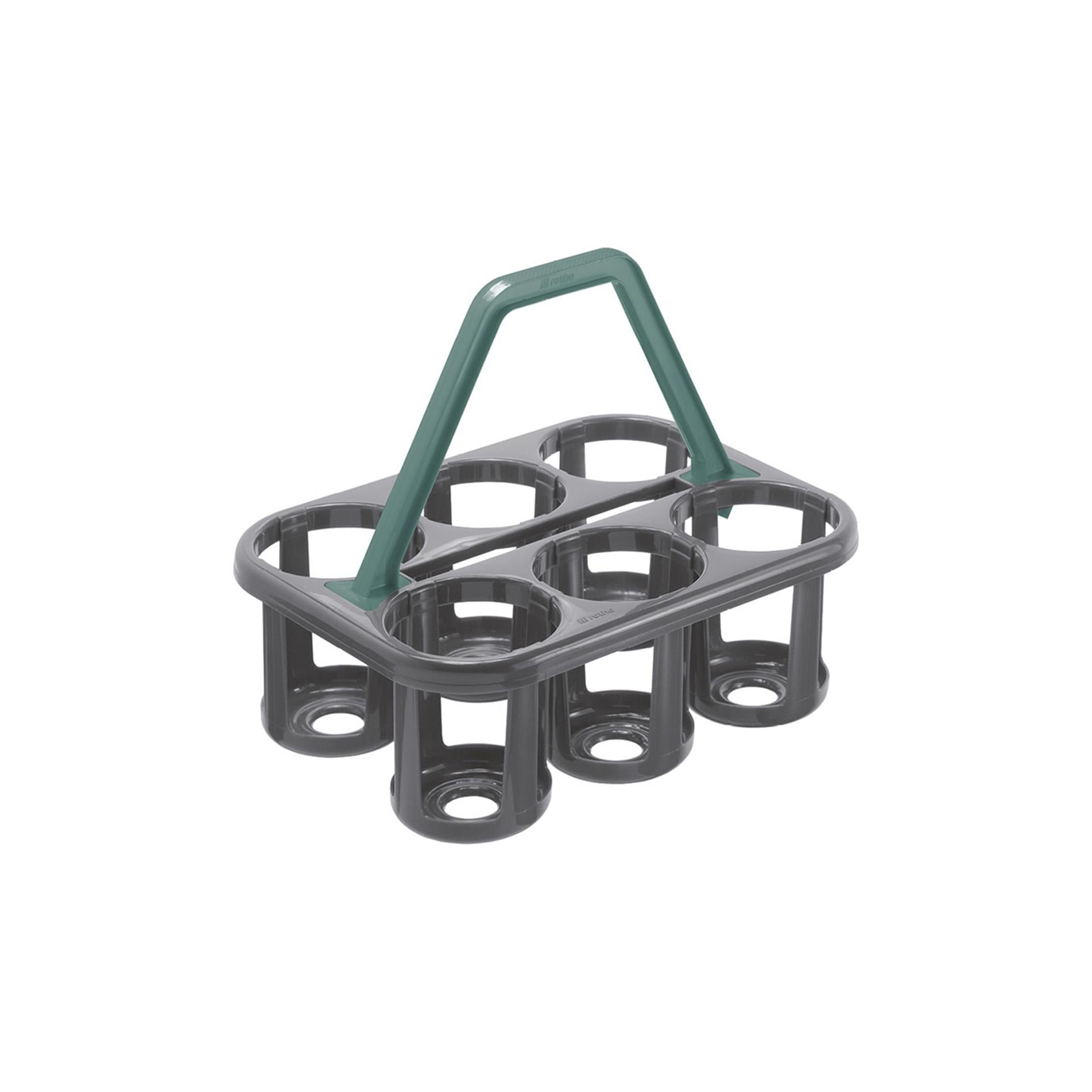 Rotho - Rotho flessenhouder basic grijs met groen hengsel