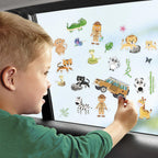 Totum wildlife raamstickers wilde dieren - jungle dierentuin - educatief speelgoed junior vanaf 3 jaar - verplaatsbare niet permanente stickers - stickeren thuis en onderweg