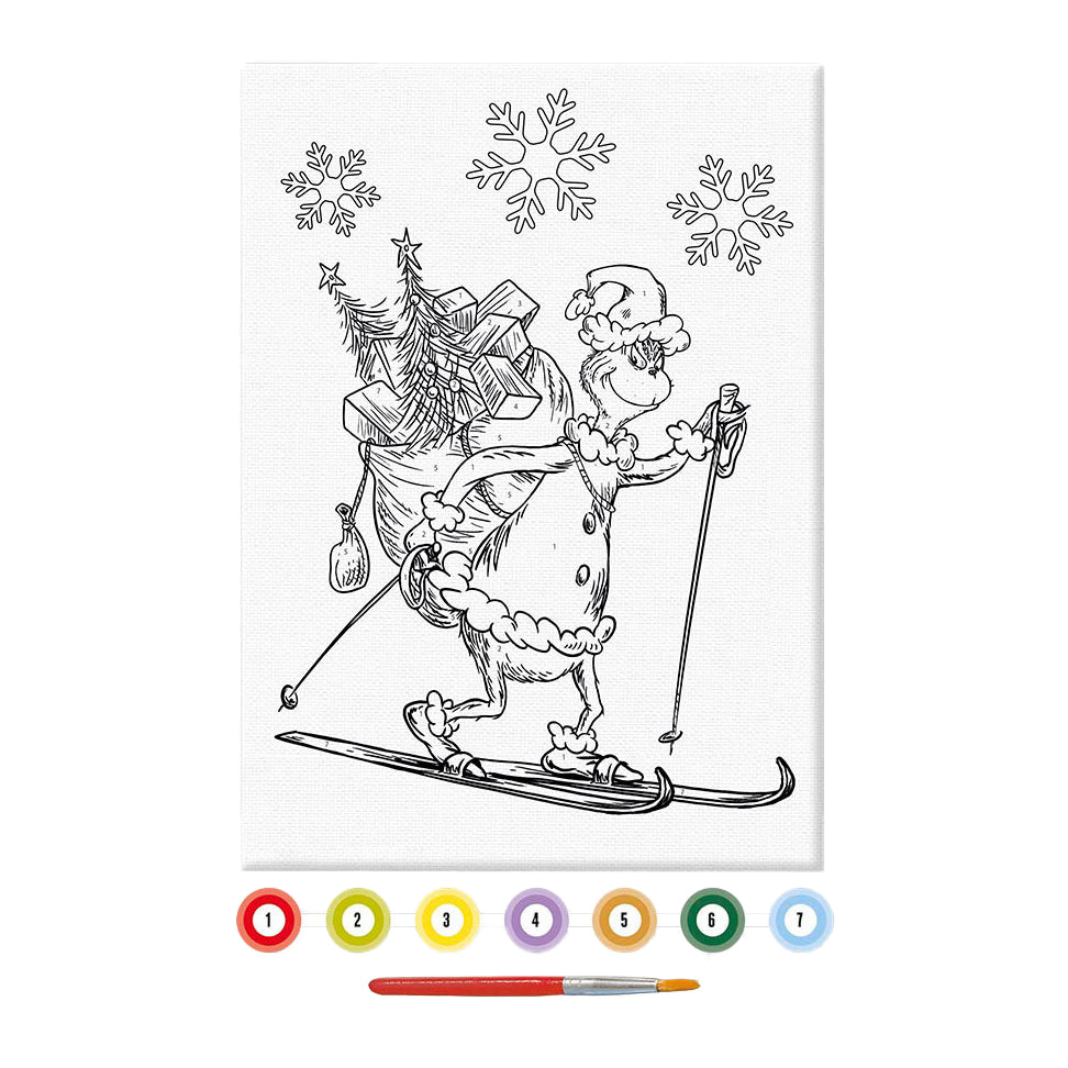 Totum canvas schilderen op nummer grinch