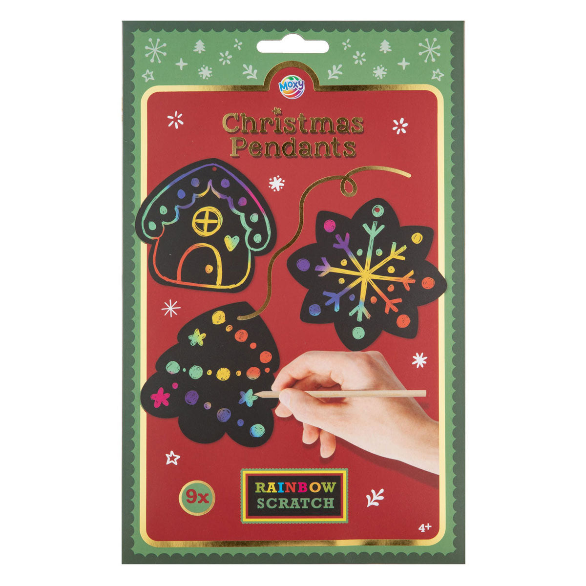 Creative Craft Group - Creative Craft Group Regenboog kraskunst kersthanger 85cm - 9st.