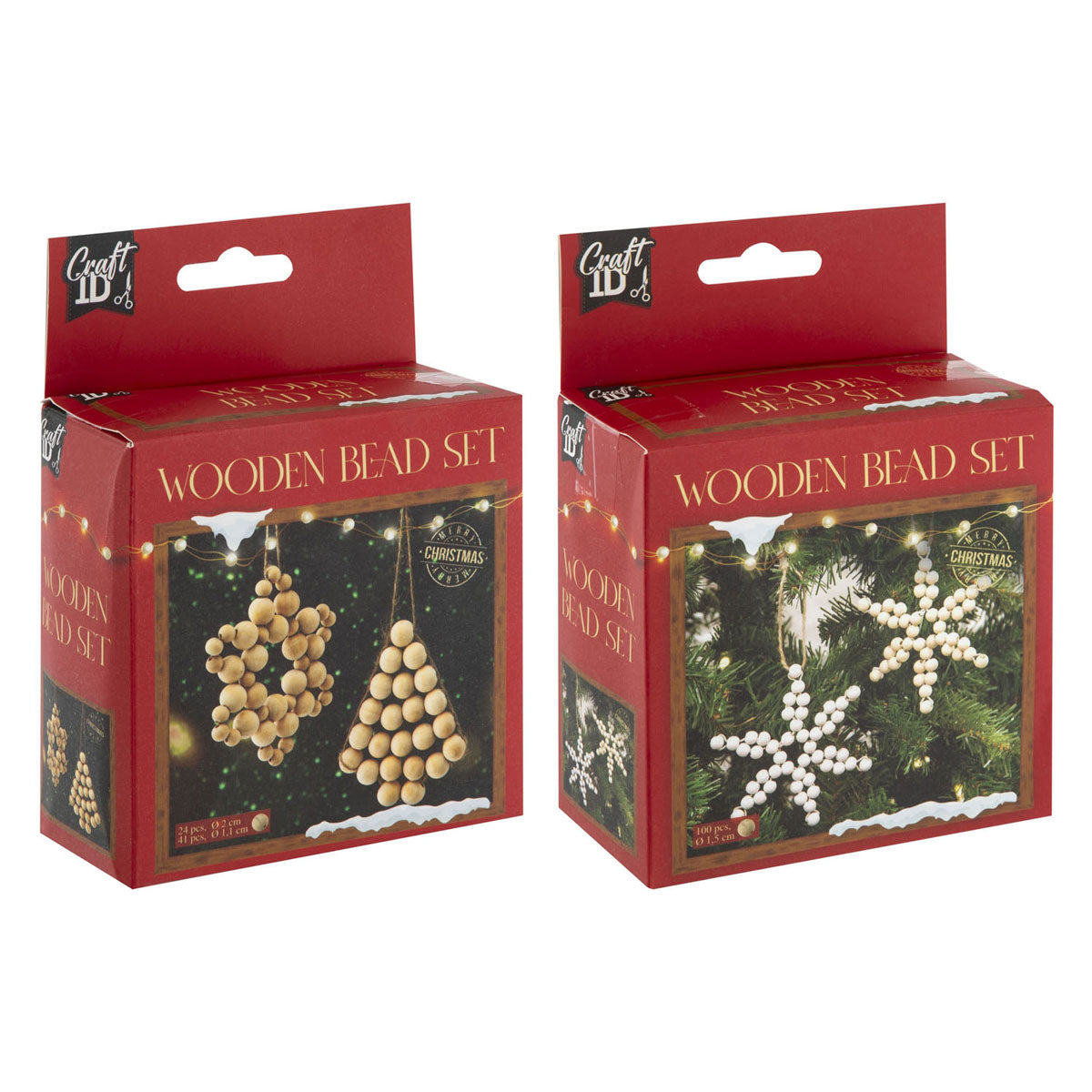 Creative Craft Group - Creative Craft Group Houten kralen kersthangers set kerstmis