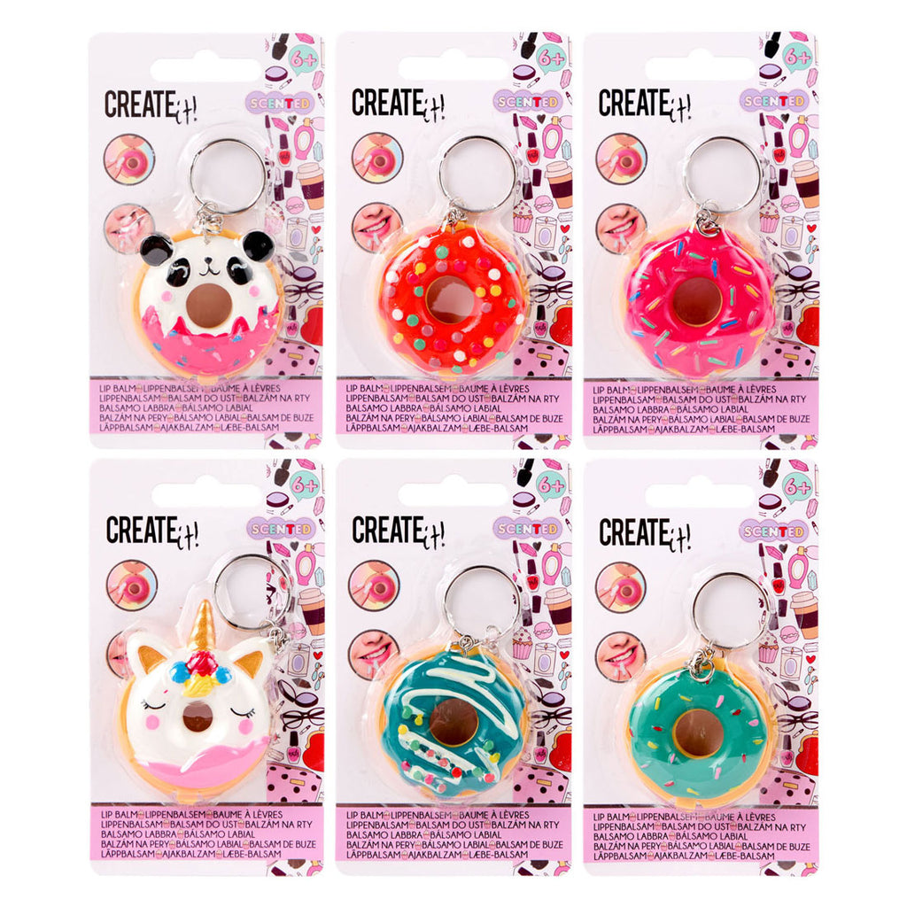 Create It! - beauty sleutelhanger donut met lippenbalsem