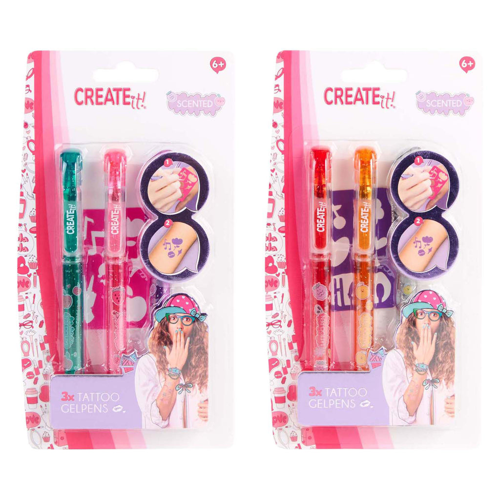 Create It! - tattoo geurpennen 3st + sjabloon