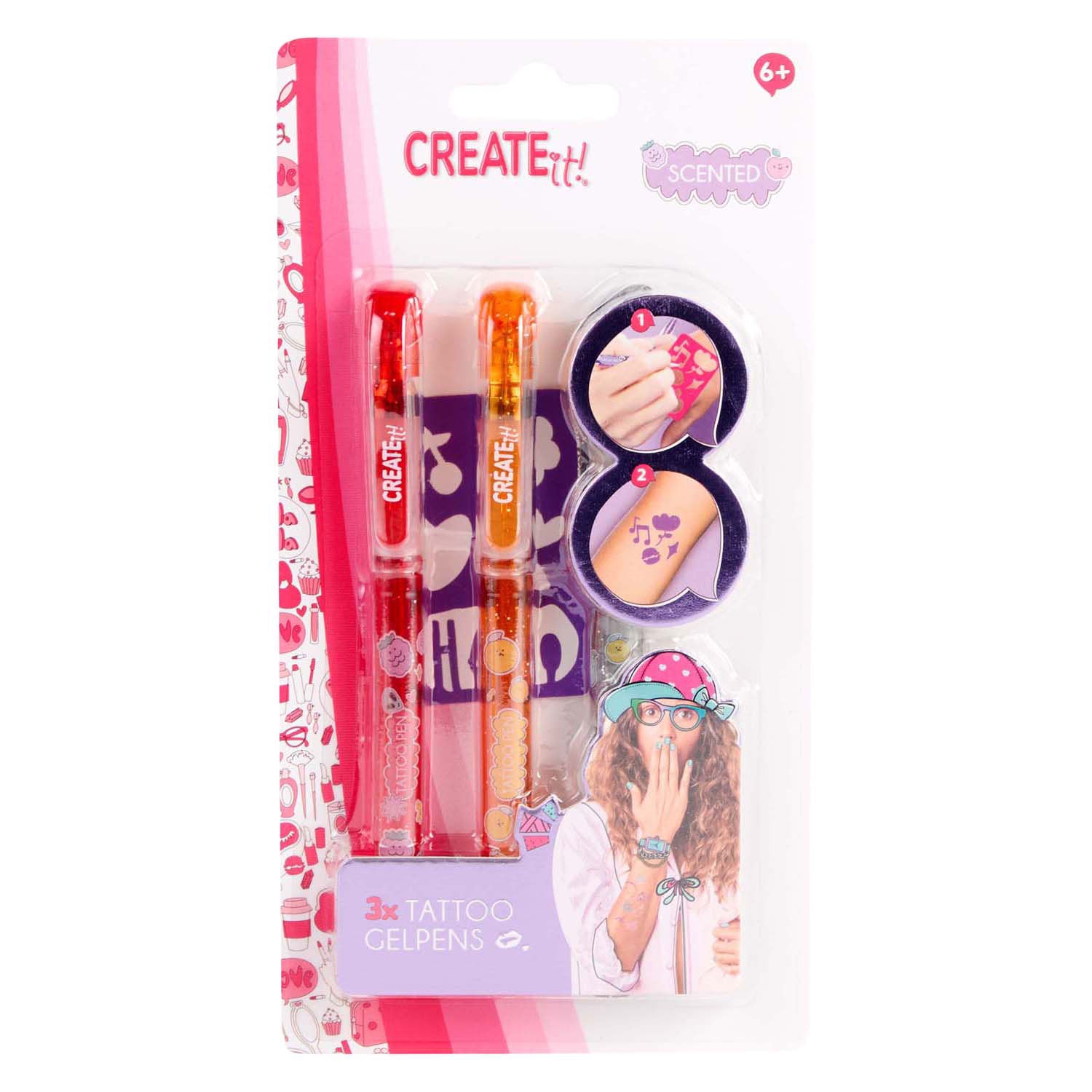 Create It! - tattoo geurpennen 3st + sjabloon