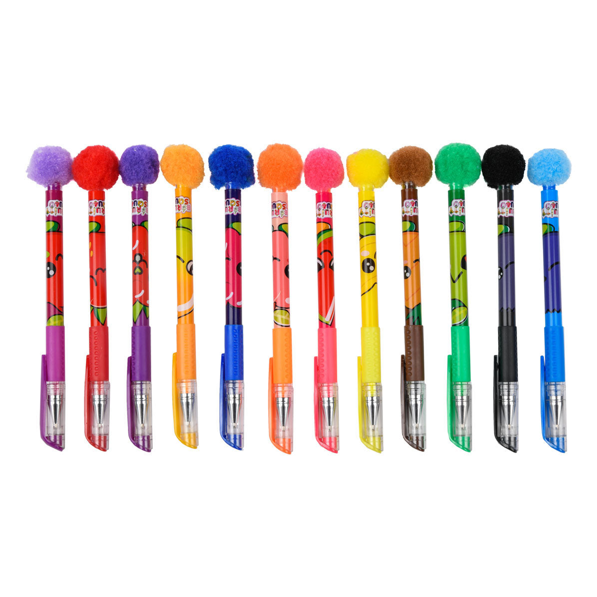 Canenco - Canenco Fruity squad pompom gelpennen met geur 12 stuks