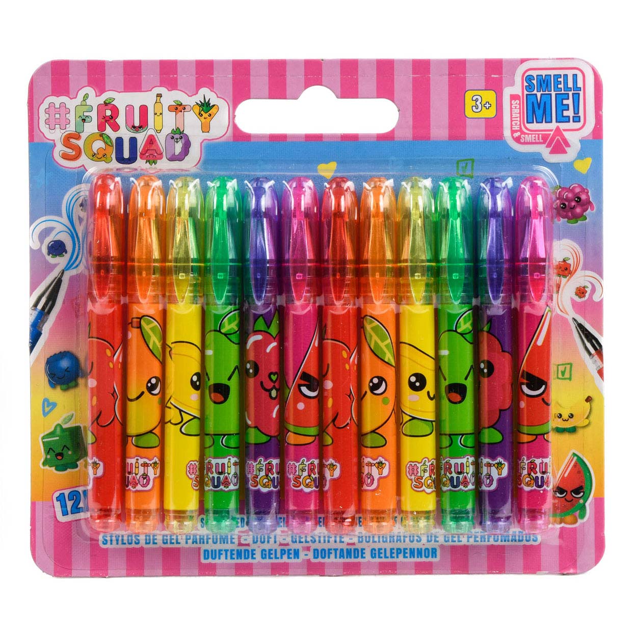Canenco - Canenco Fruity squad mini gelpennen met geur 12 stuks
