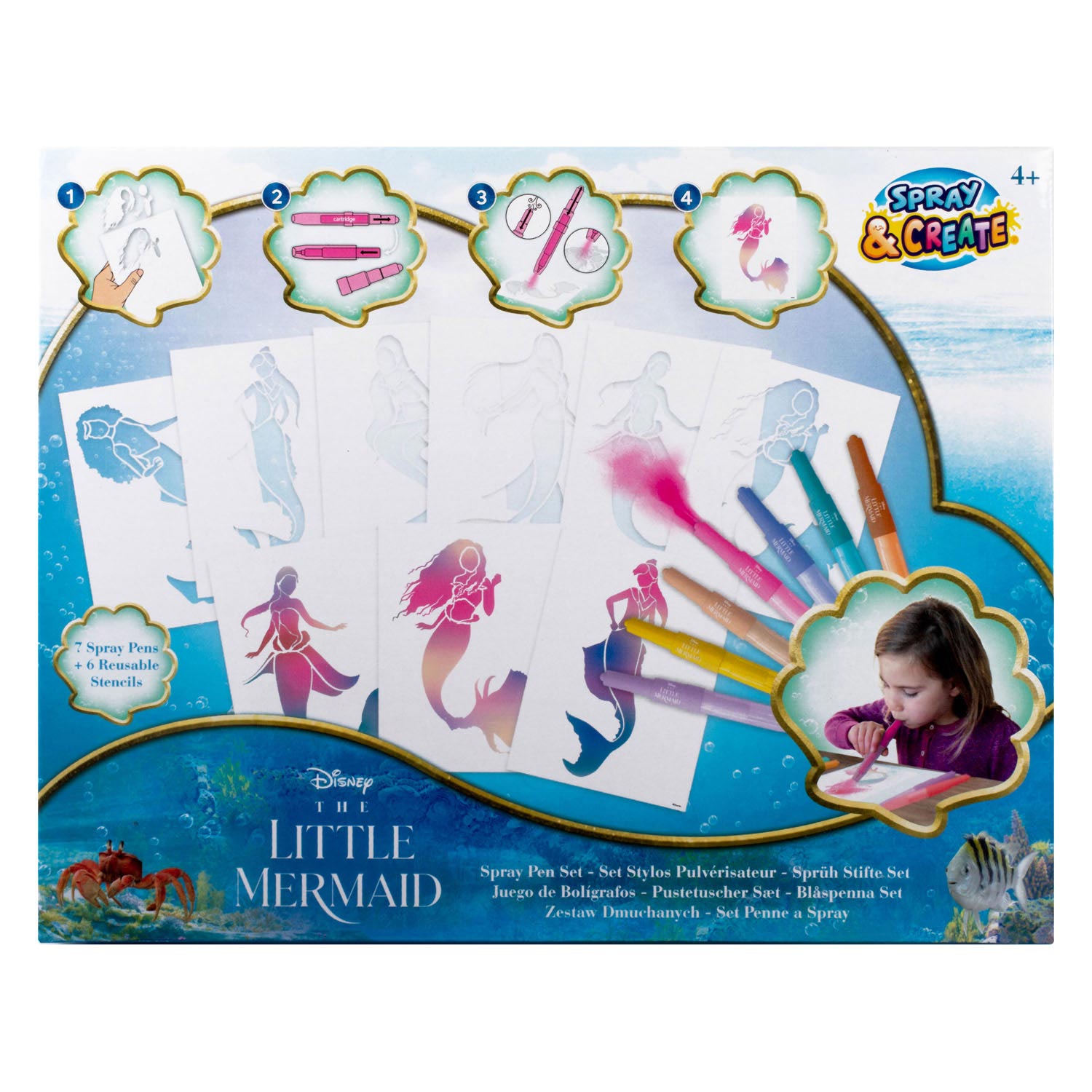 Canenco the little mermaid blaaspennen set