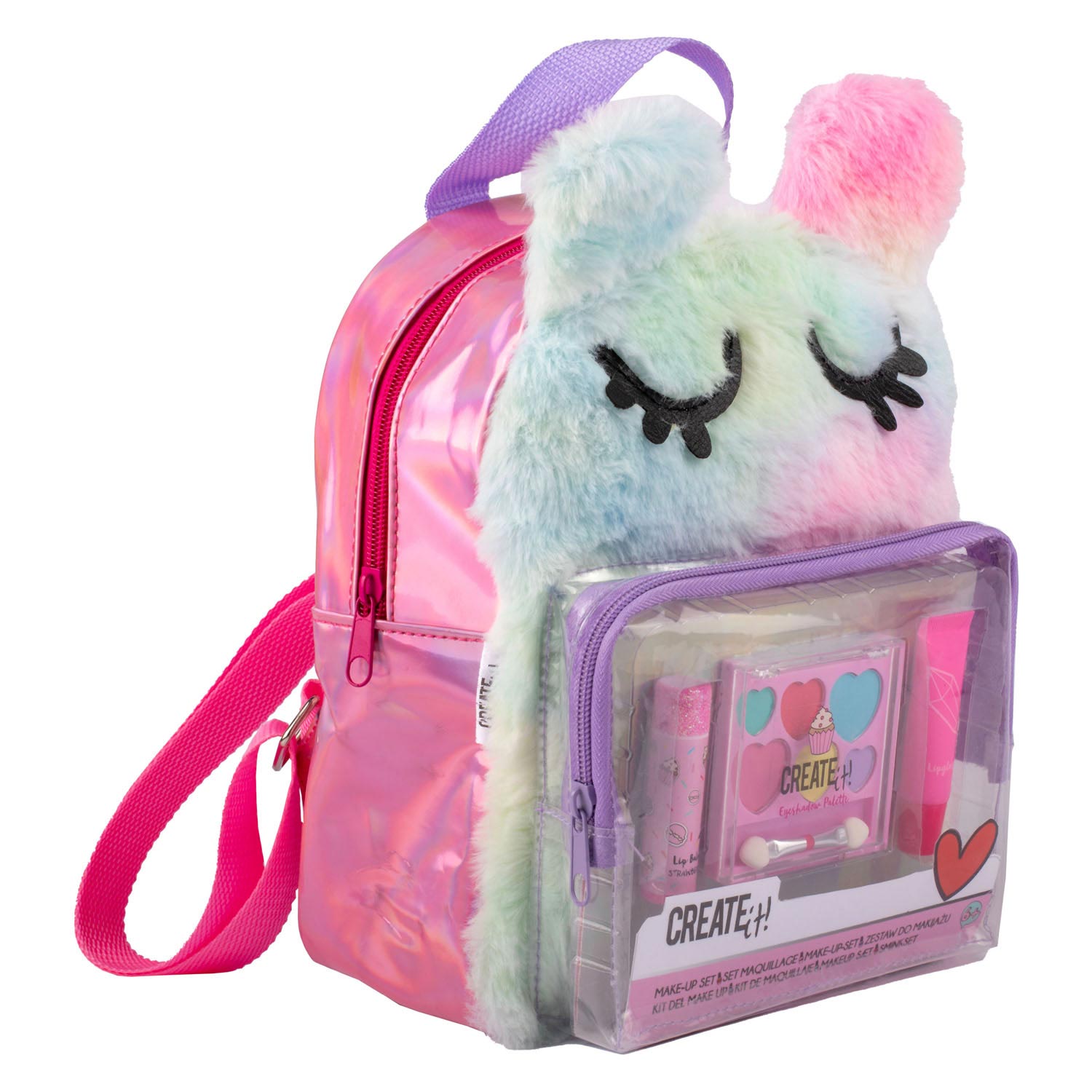 Create it! make-up set in fluffy rugtas | 5 stuks