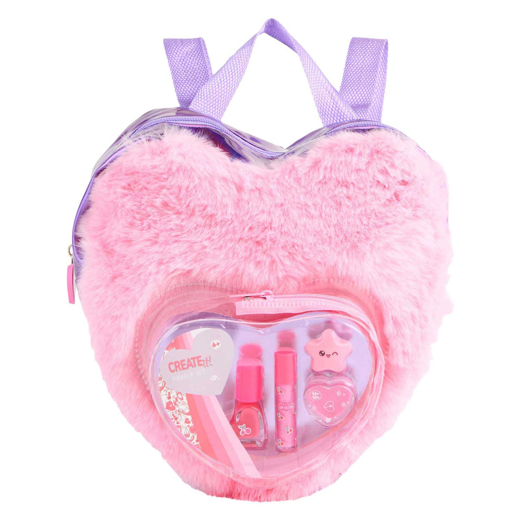 Canenco - Canenco Create it! beauty make-up set in fluffy rugtas love roze