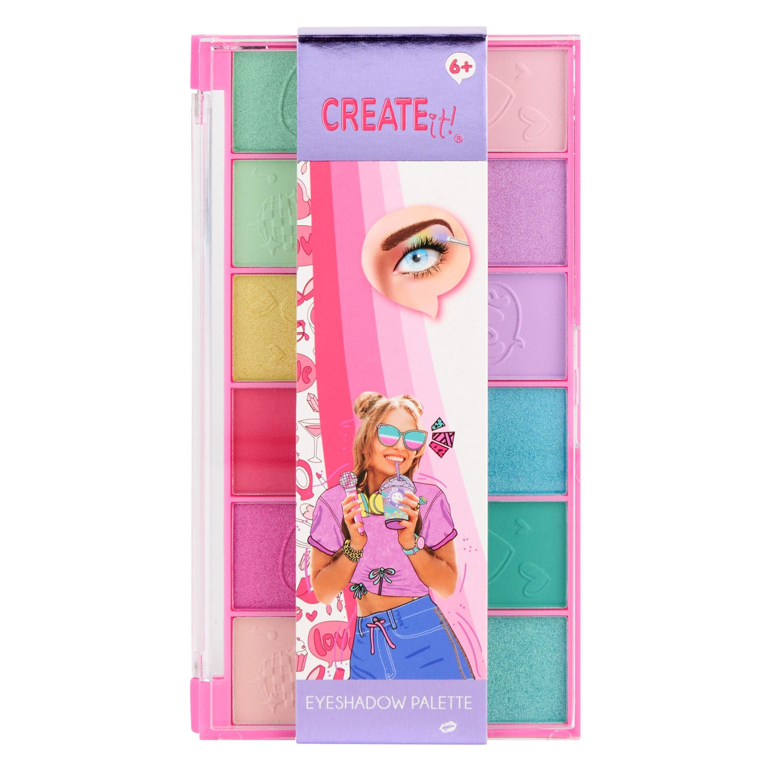 Canenco - Canenco Create it! oogschaduw palet regenboog roze - 12dlg.