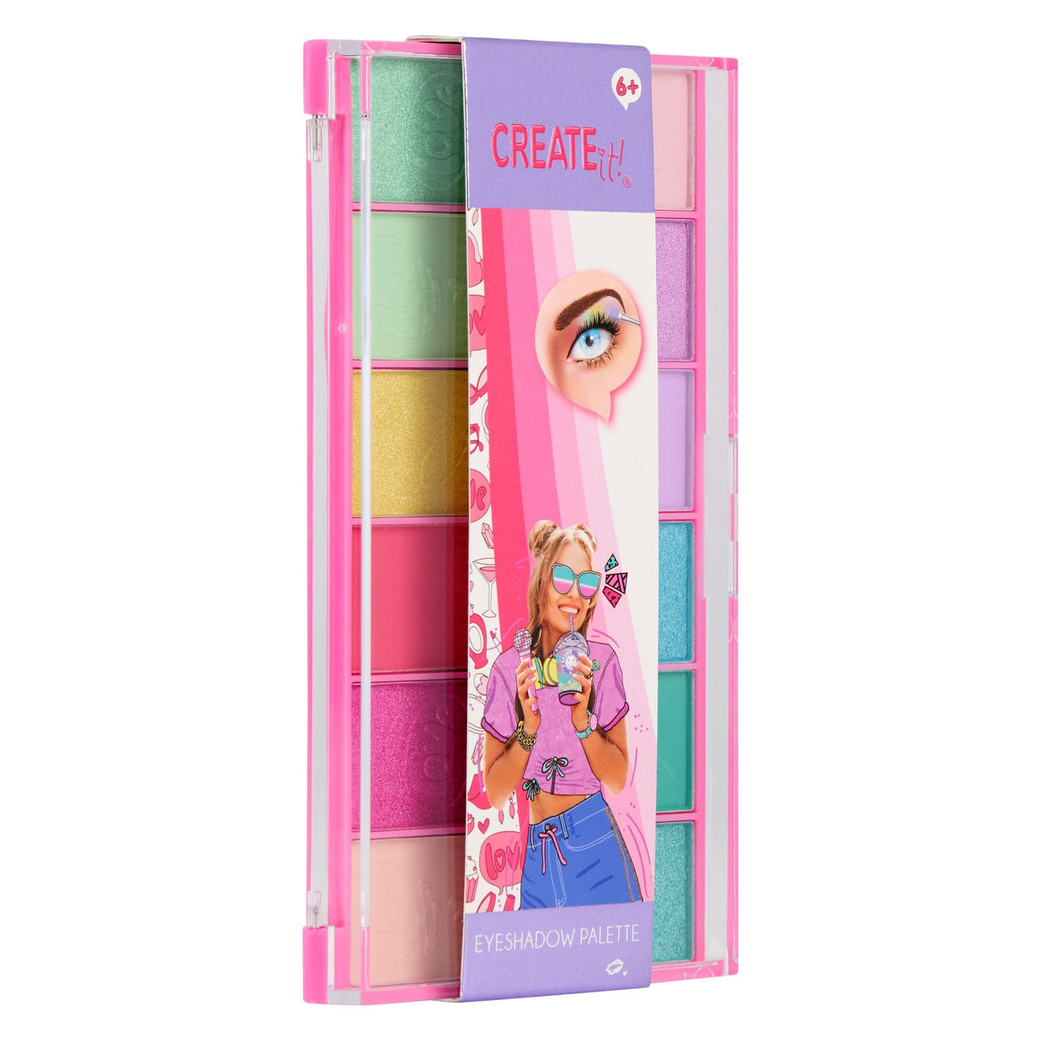 Canenco - Canenco Create it! oogschaduw palet regenboog roze - 12dlg.