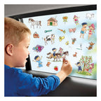 Fien & Teun - Fien & Teun raamstickers niet permanente verplaatsbare stickers - met speelachtergrond - vanaf 3 jaar - bambolino toys