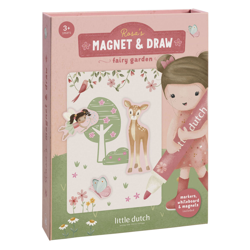 Bambolino Toys - Bambolino Toys Little dutch whiteboard kleurset met magneten - rosa fairy garden