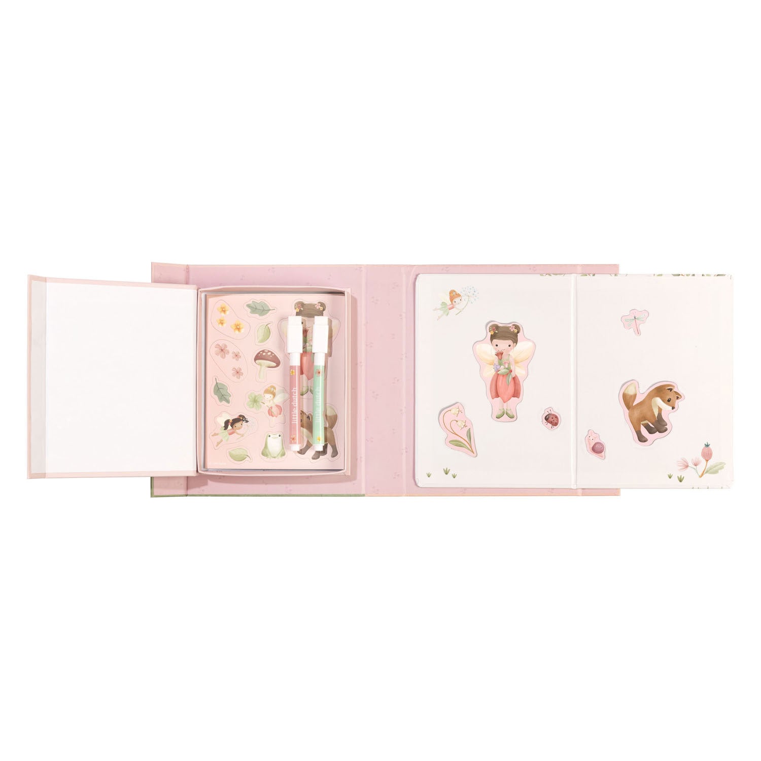 Bambolino Toys - Bambolino Toys Little dutch whiteboard kleurset met magneten - rosa fairy garden