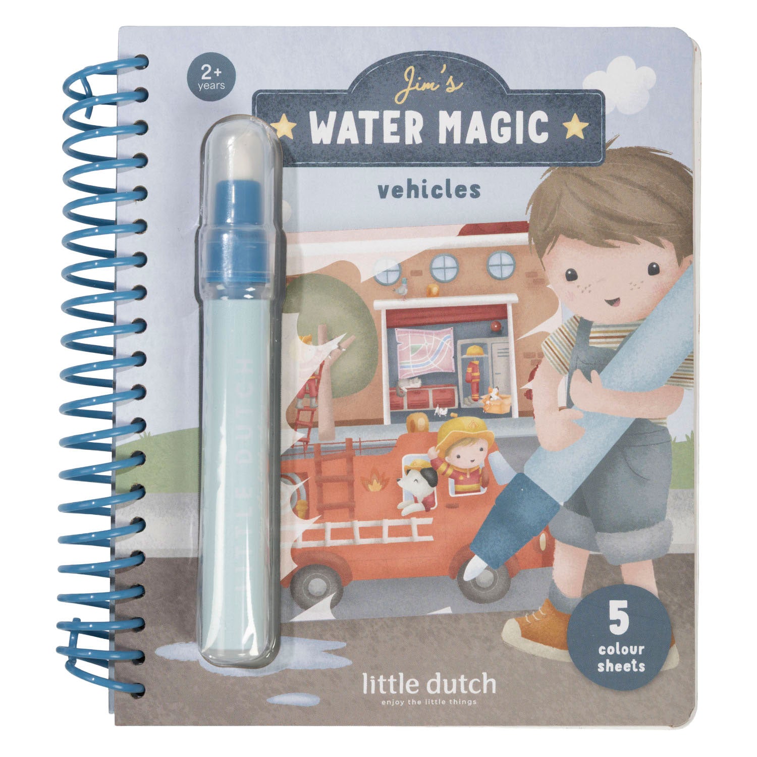 Little Dutch - Little Dutch magisch waterkleurboek jim voertuigen