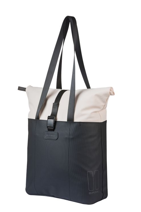 Basil B.V. - B.V. Tas basil vive shopper wit/zwart | mik hooks | 20l
