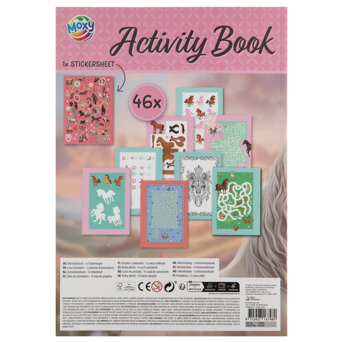 Moxy horses activiteitenboek met stickers a4 24 pagina's 29,7x21cm