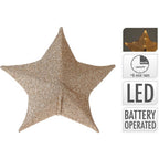 No brand kerst ster 50 cm 30 led stof goud | 4 stuks
