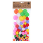 Gekleurde pompons, 100st.