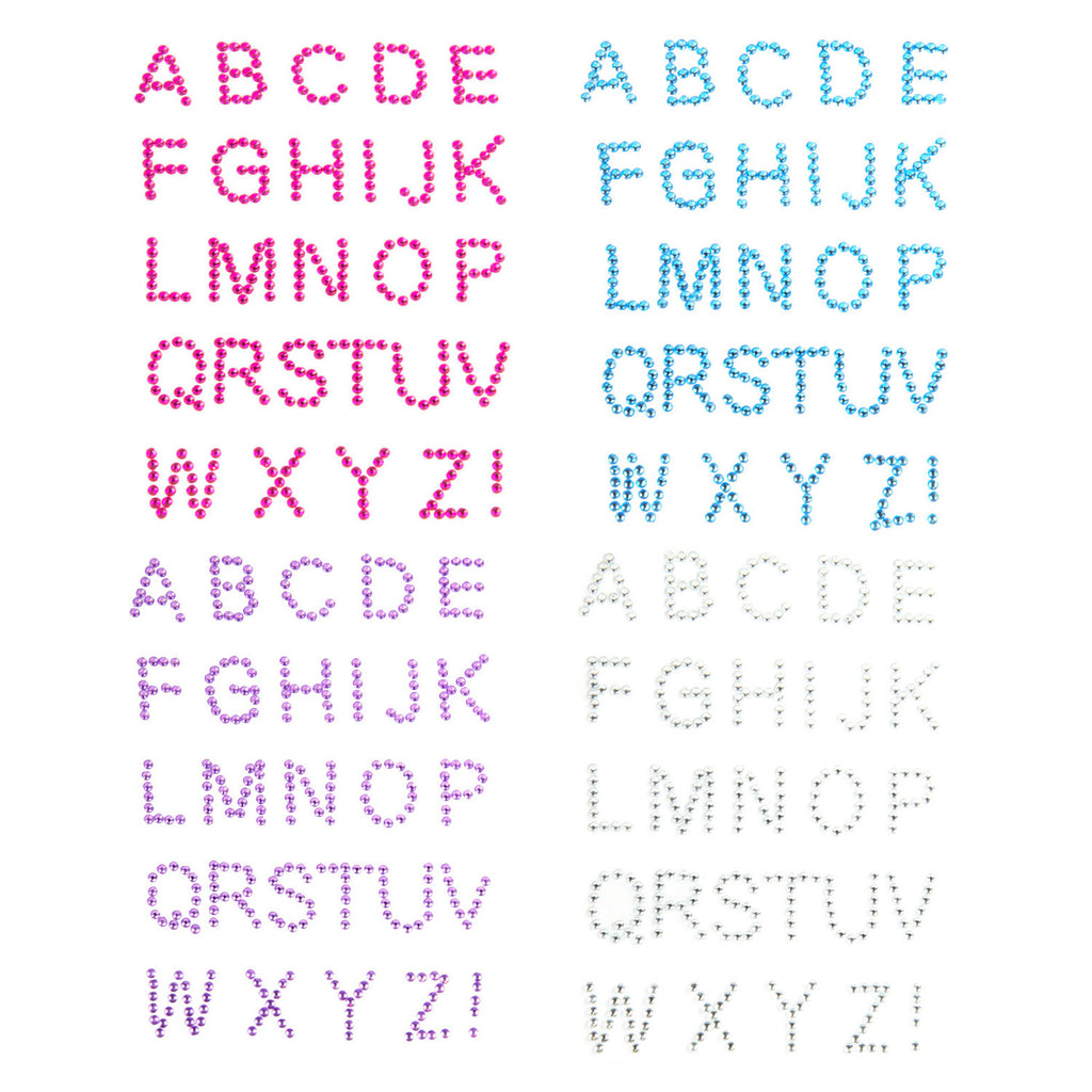 Strassstenen alfabet - letter stickers - 27dlg.