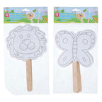 Decoratie maskers met houten handvat, 4st.