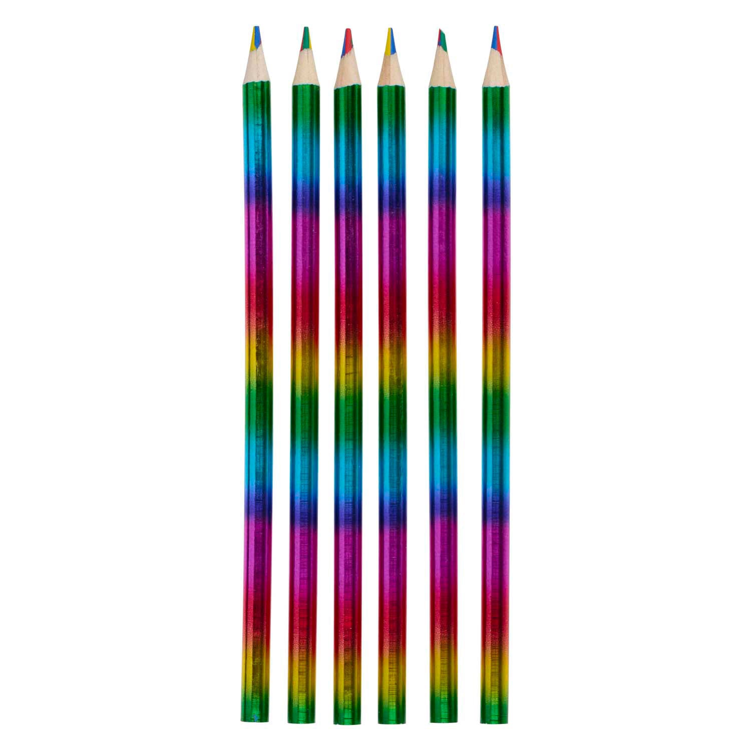 - 4-in-1 Regenboog Kleurpotloden 6 stuks