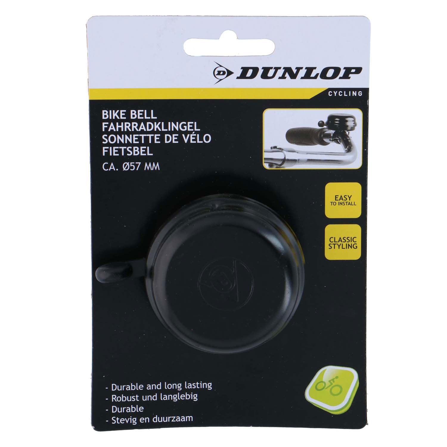 Dunlop - Dunlop Fietsbel zwart 57mm