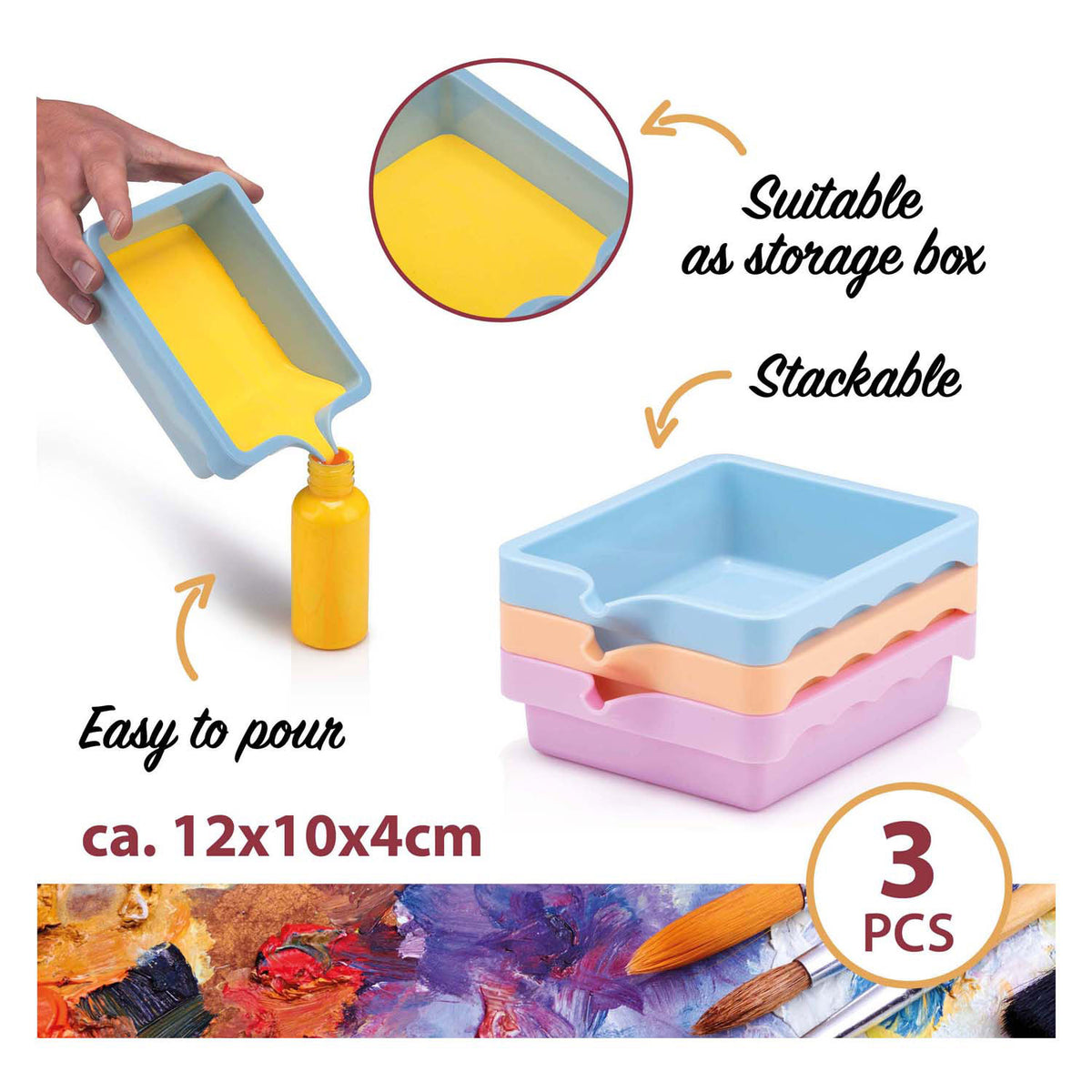 Artico palet mengbakjes verf set - kleurrijke verfpaletten voor kinderen.