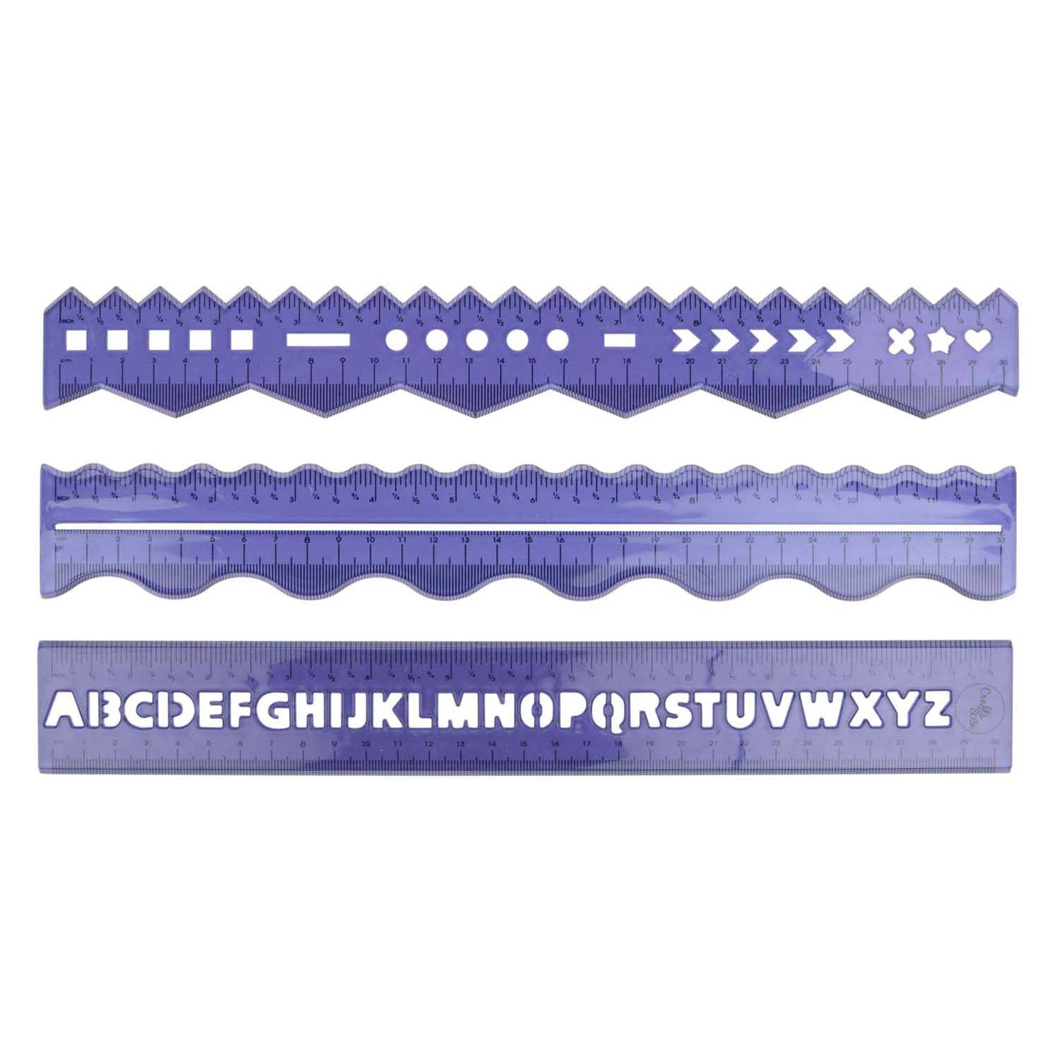 Linialenset creatief 30cm, 3dlg.