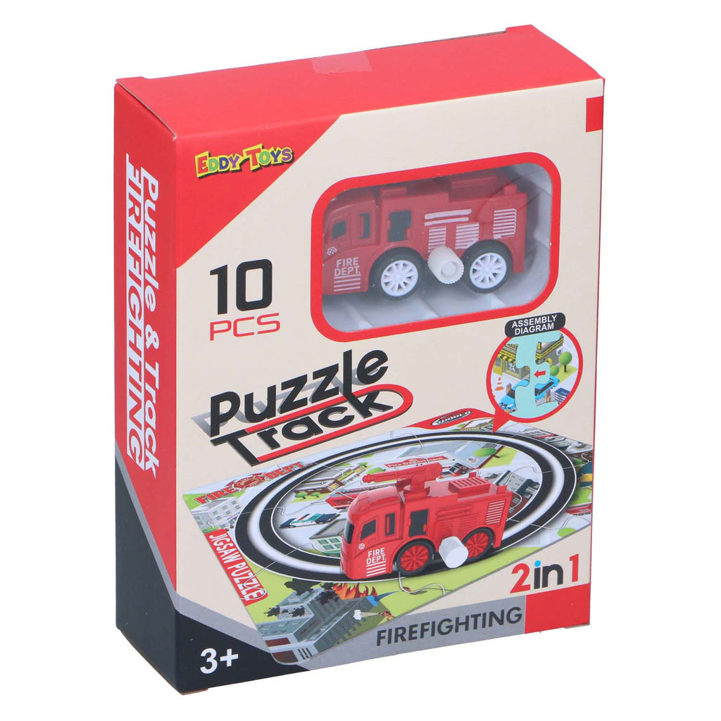 - 2-in-1 Spoorpuzzel met Auto 9st.
