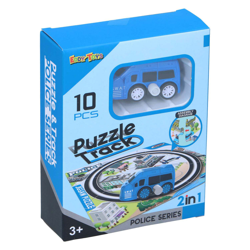 - 2-in-1 Spoorpuzzel met Auto 9st.