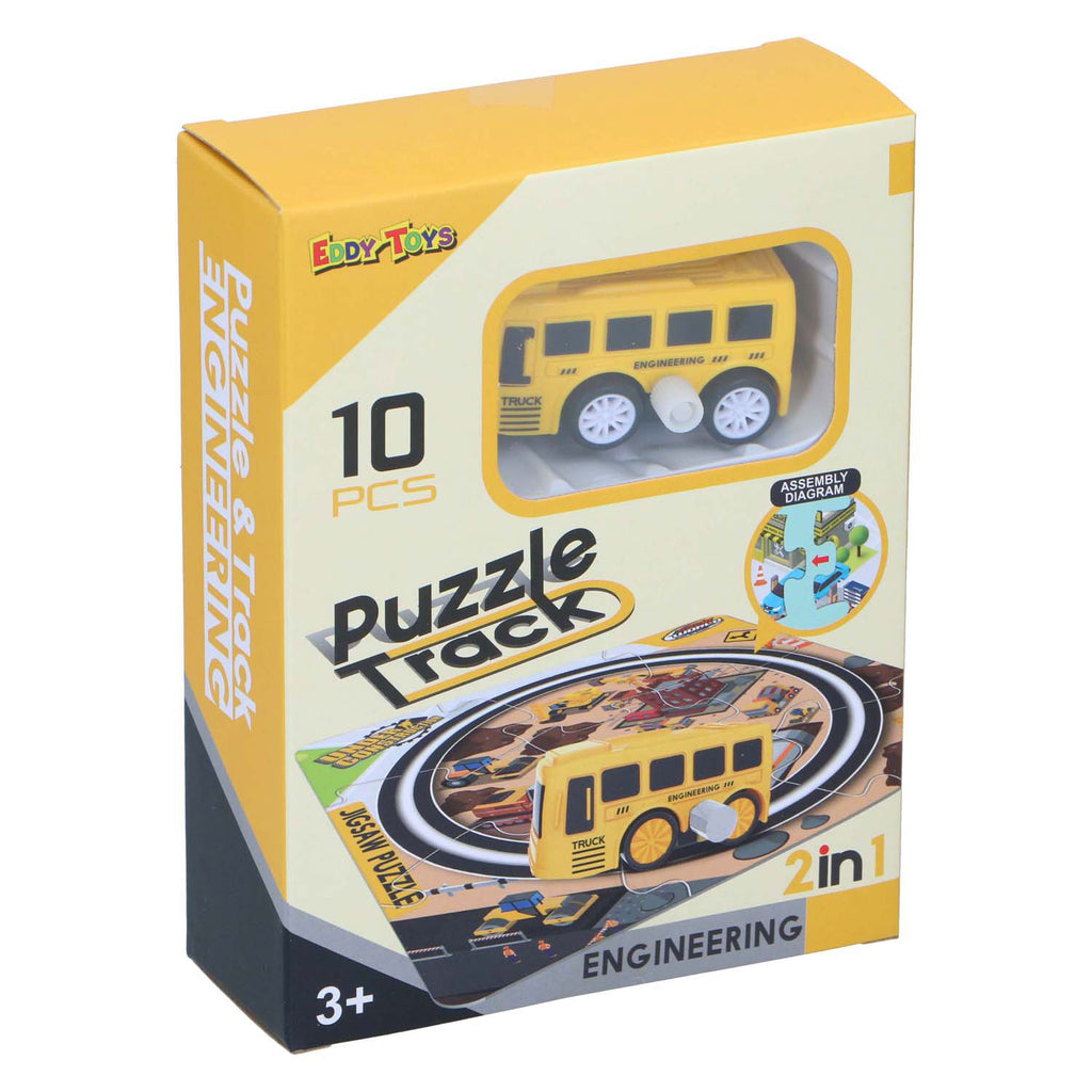 - 2-in-1 Spoorpuzzel met Auto 9st.