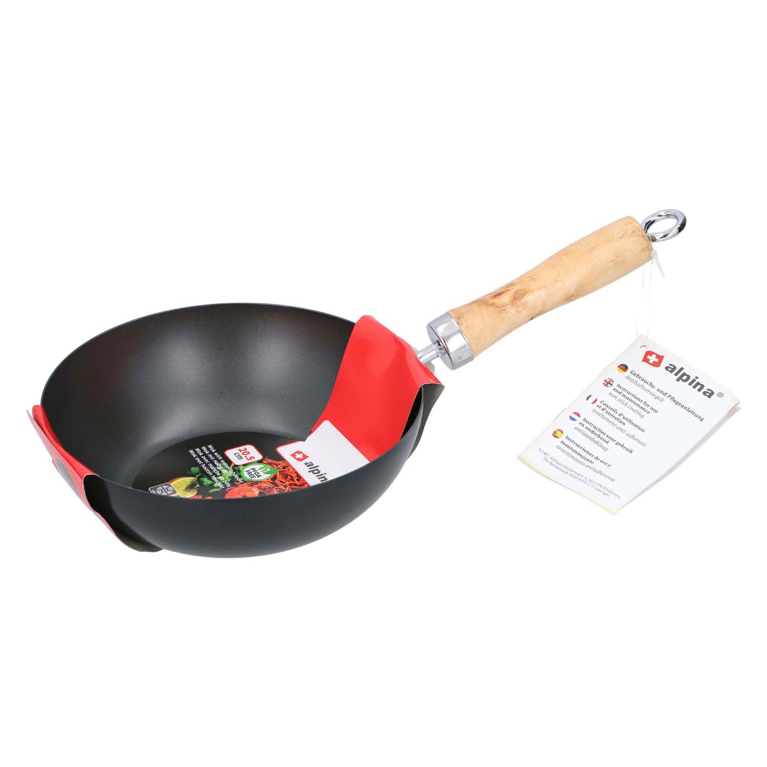 Alpina - Wokpan houten handvat 205x6cm