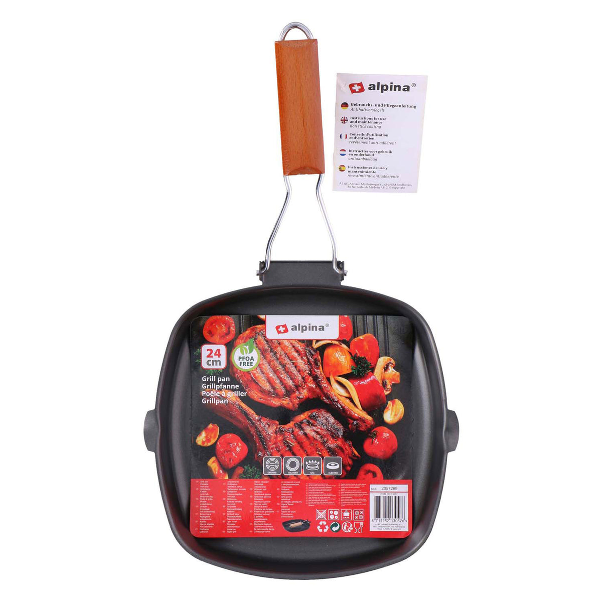 Alpina - Inklapbare grillpan 24x24cm
