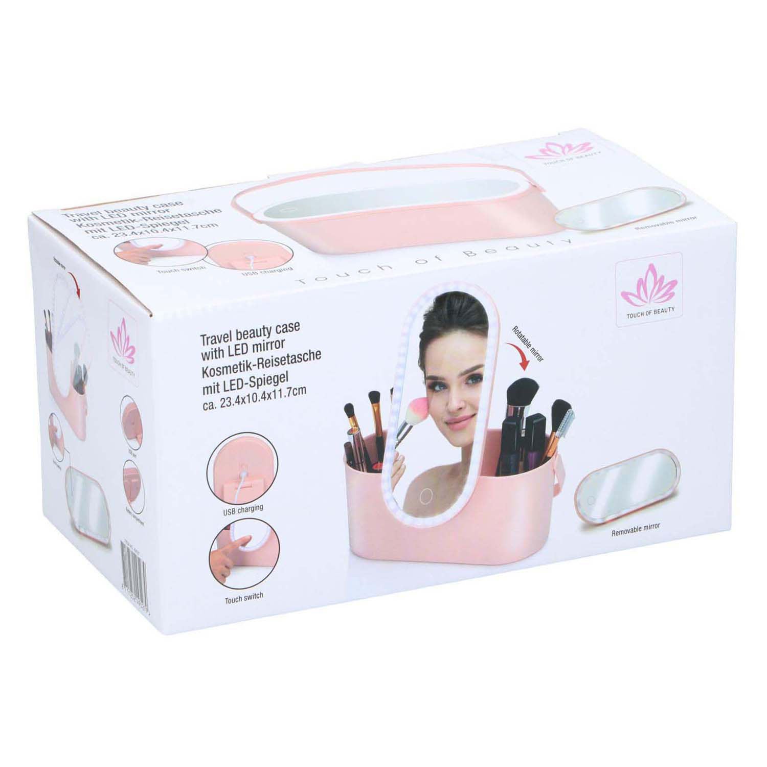 - Reis-Beautycase met LED-Spiegel