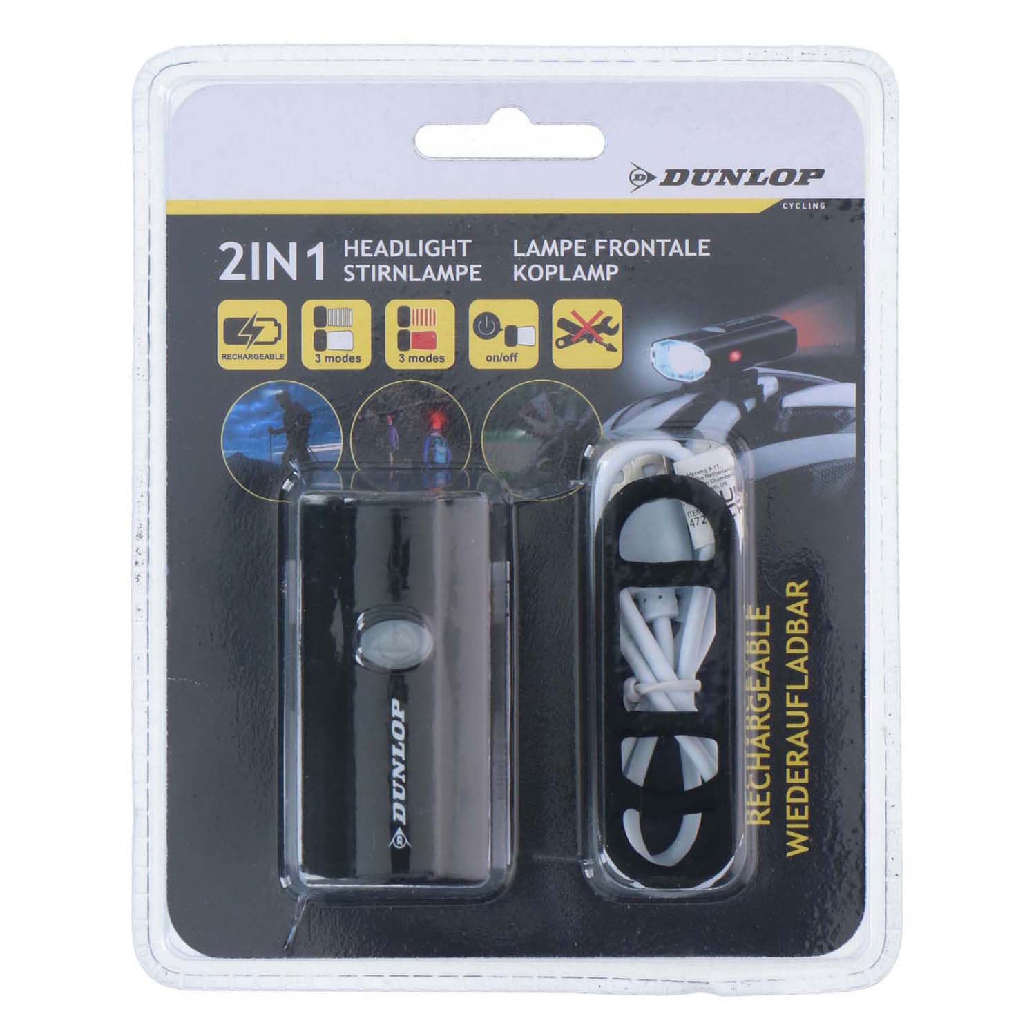 Dunlop - Dunlop 2in1 hoofdlamp