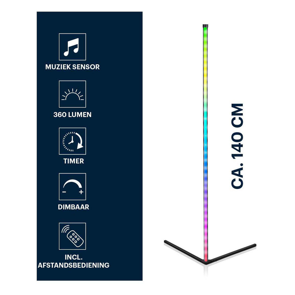- Grundig LED-Hoeklamp met Afstandsbediening 140cm