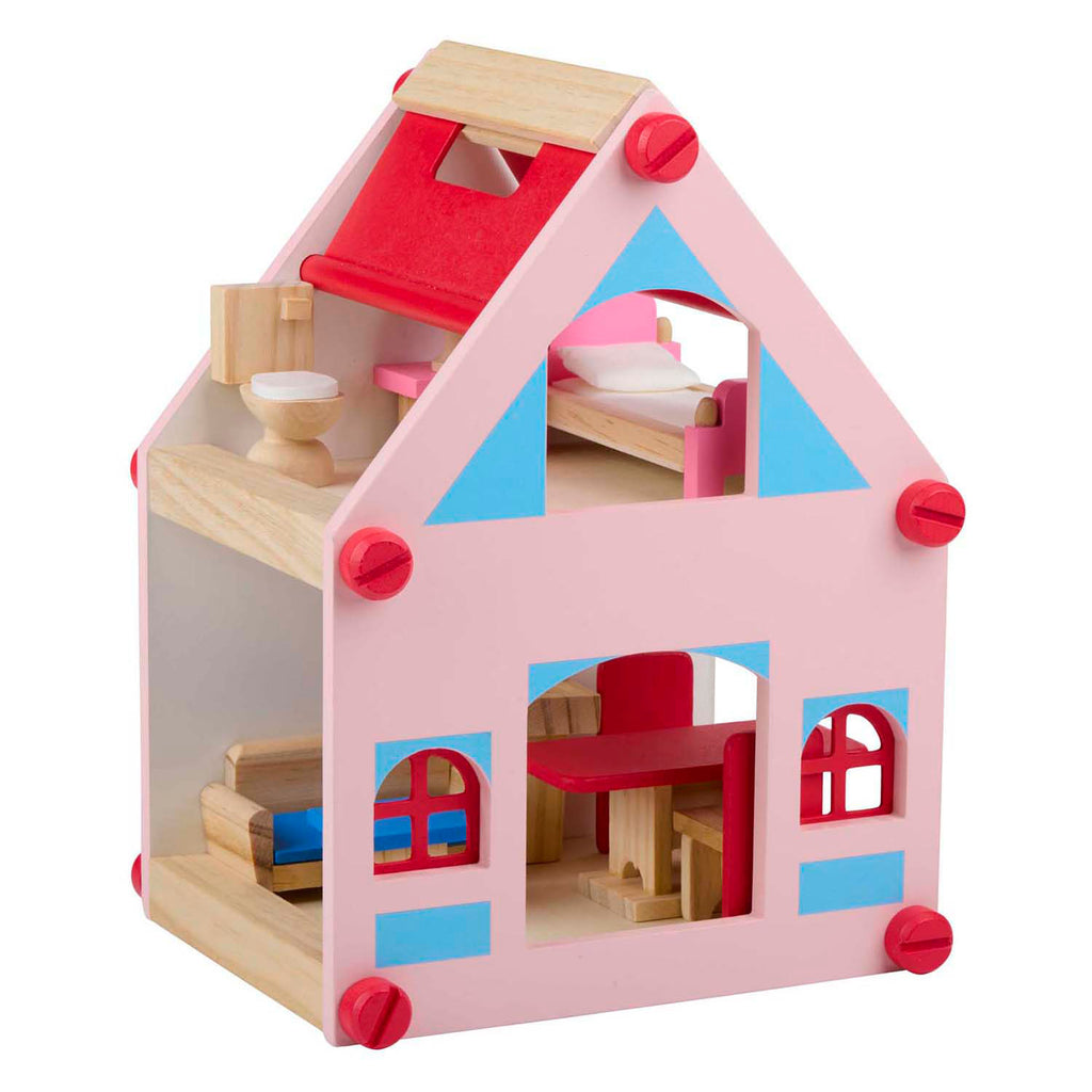 - Houten Poppenhuis met Accessoires 30dlg.