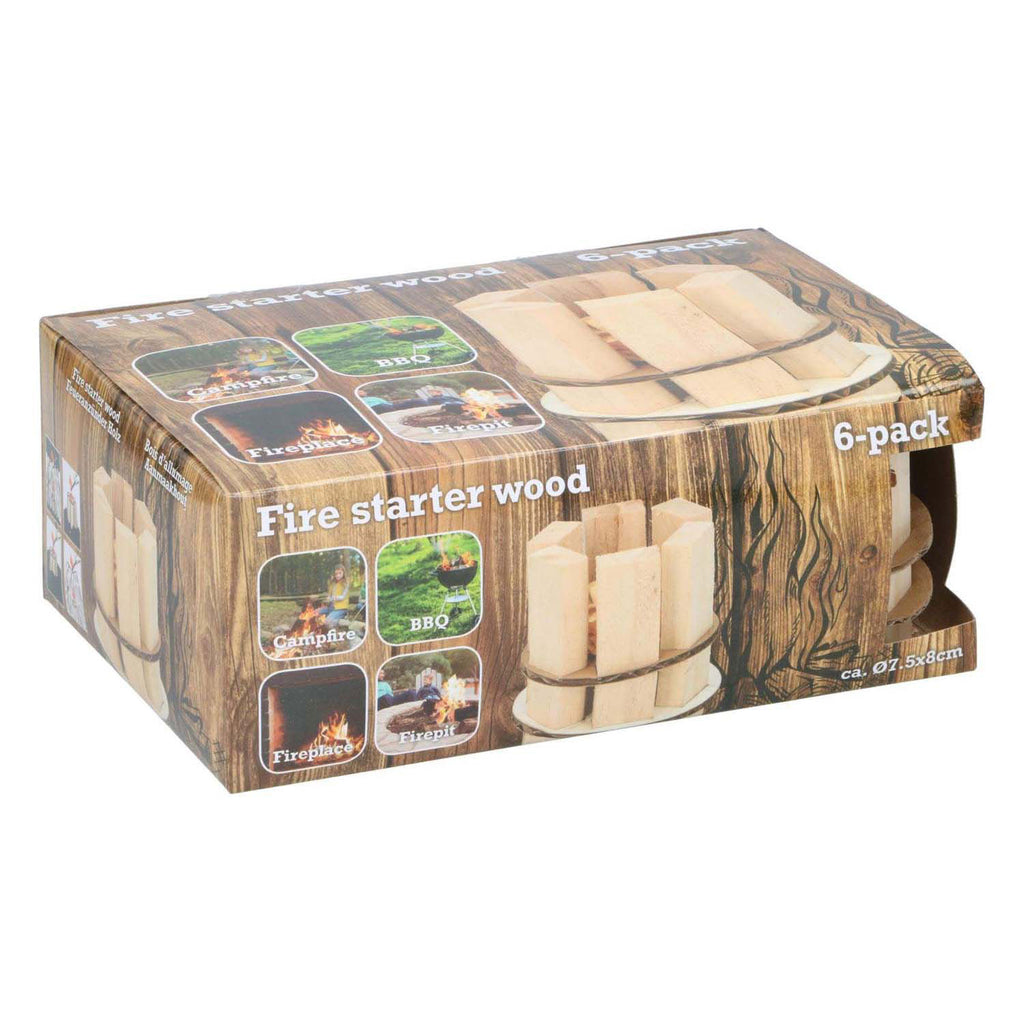 - Houten Aanmaakblokjes van Hout 6-pack