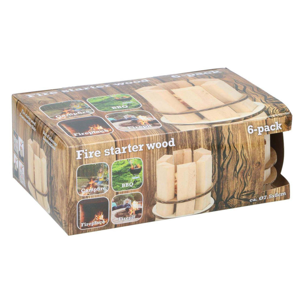 - Houten Aanmaakblokjes van Hout 6-pack