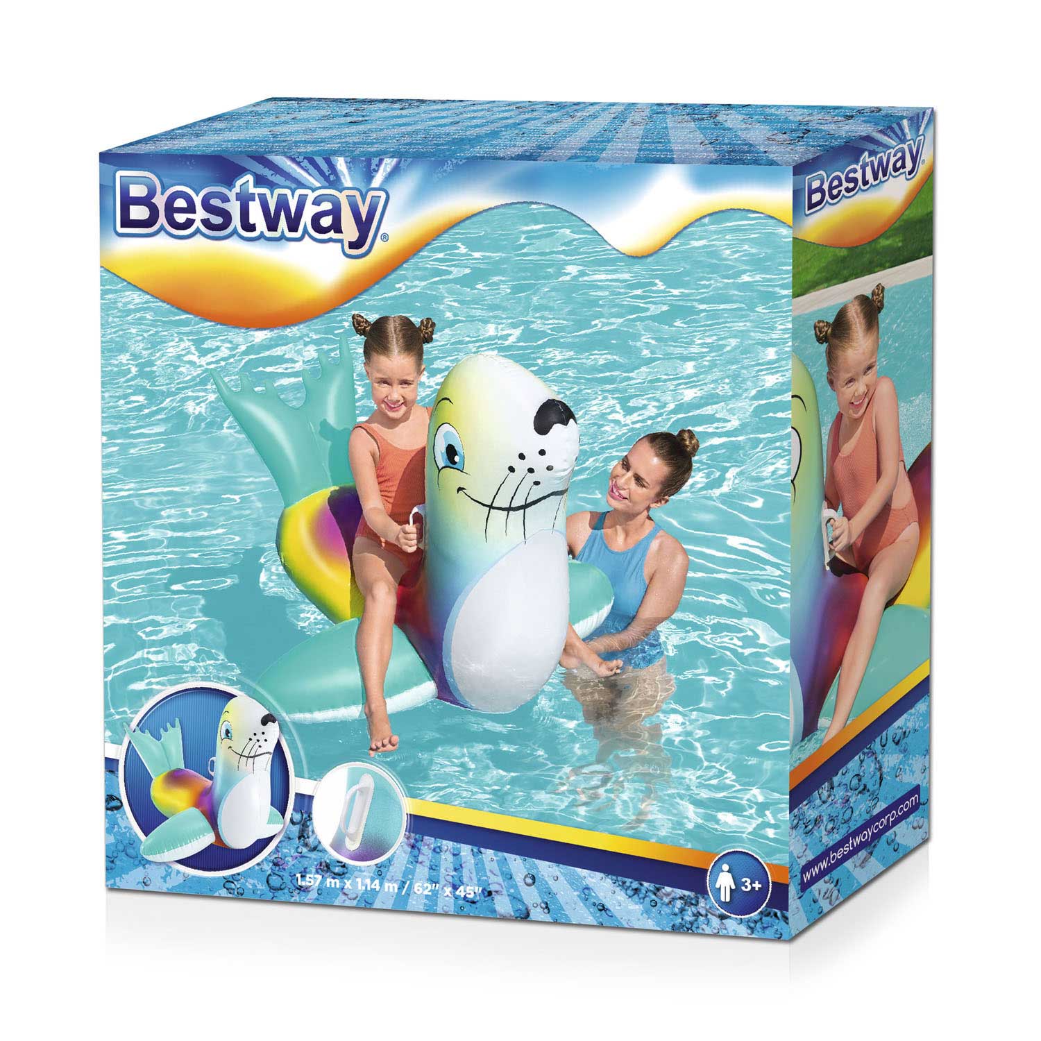 Bestway - opblaasfiguur zeehond ride-on