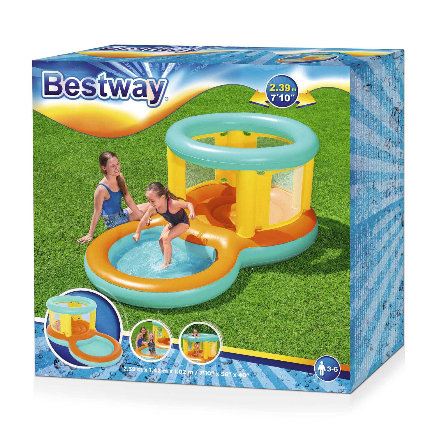 Bestway - springkasteel met peuterbad jumptopia 239x142x102cm