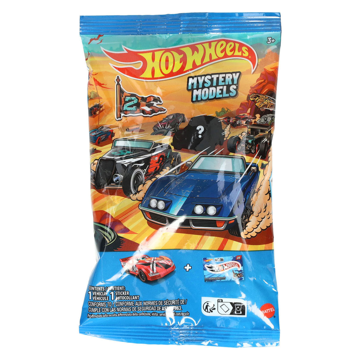 Hot Wheels - mystery auto met sticker - 1:64