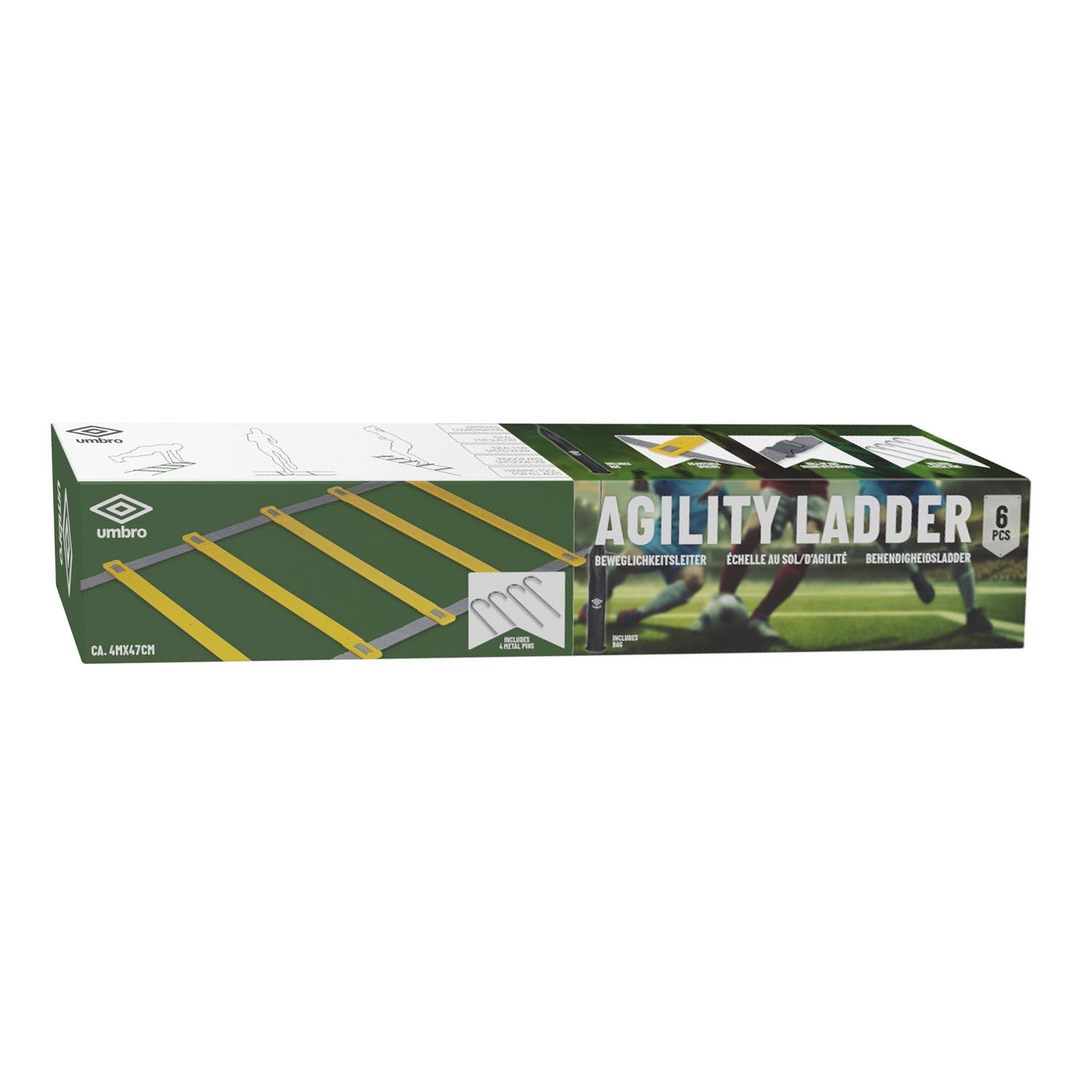 Umbro - Umbro behendigheidsladder met grondhaken 4m
