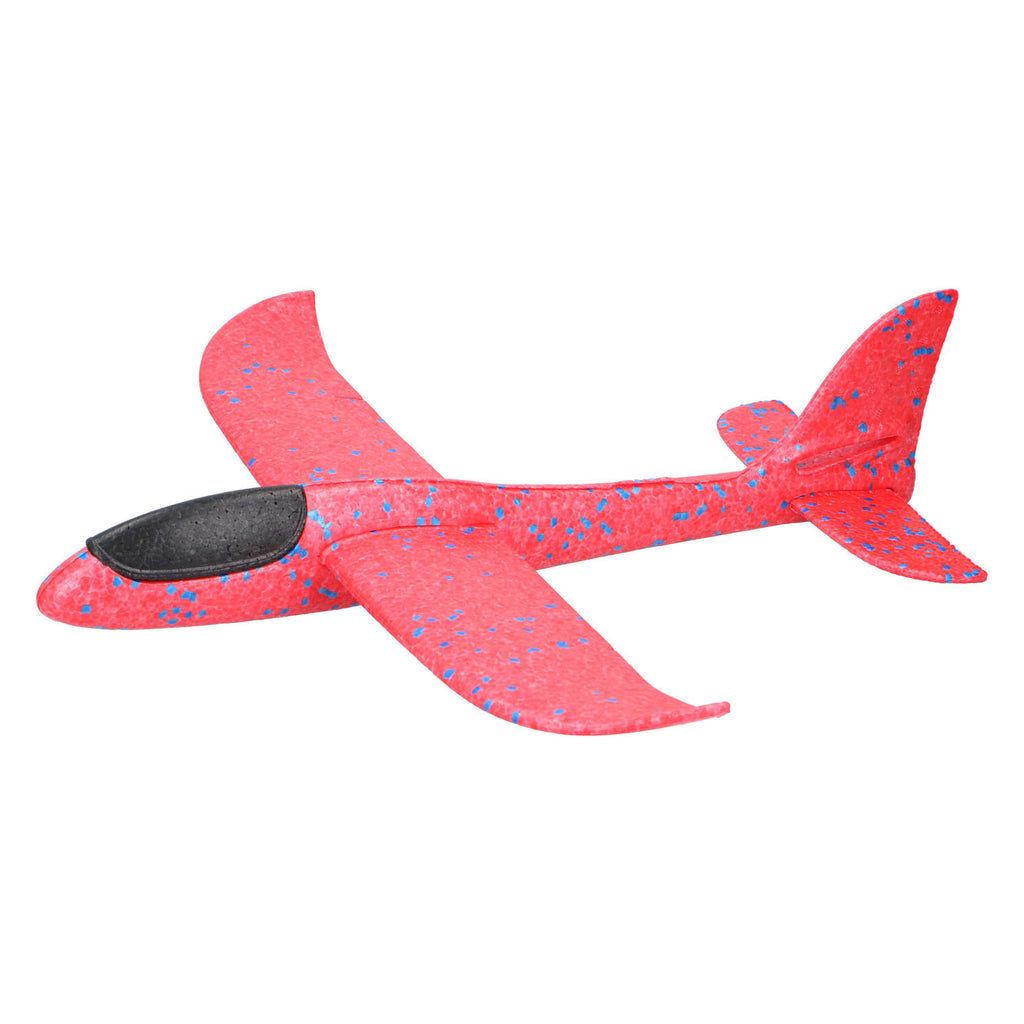 Eddy toys zweefvliegtuig foam - glider werp vliegtuig - speelgoed vliegtuig voor buiten - foam werpvliegtuig 47 cm - assorti - 1 willekeurige kleur