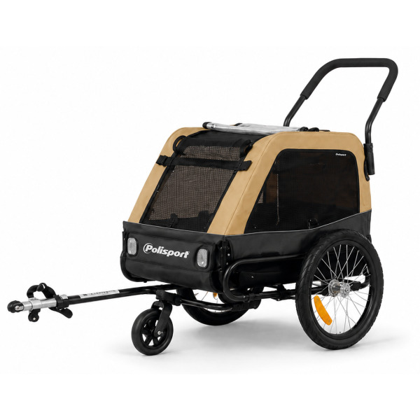 Polisport - dog trailer size m khaki / grey