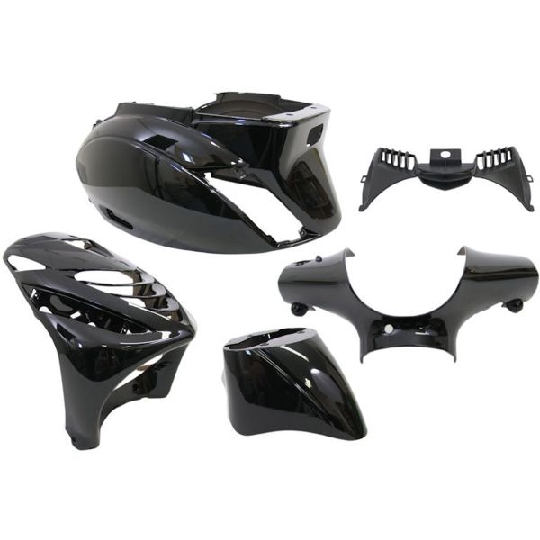 Edge - Plaatset 5-delig voor piaggio zip-sp vanaf bouwjaar 2000 - zwart metallic