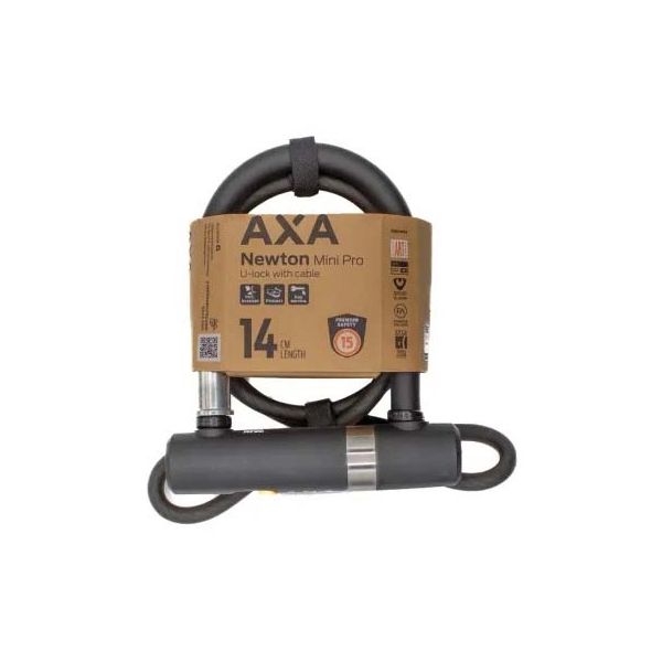 Axa - Beugelslot newton mini pro + cable 100/10 - zwart