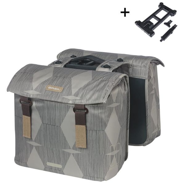 BASIL - BASIL Dubbele fietstas elegance mik 40 - 49 liter - chateau taupe